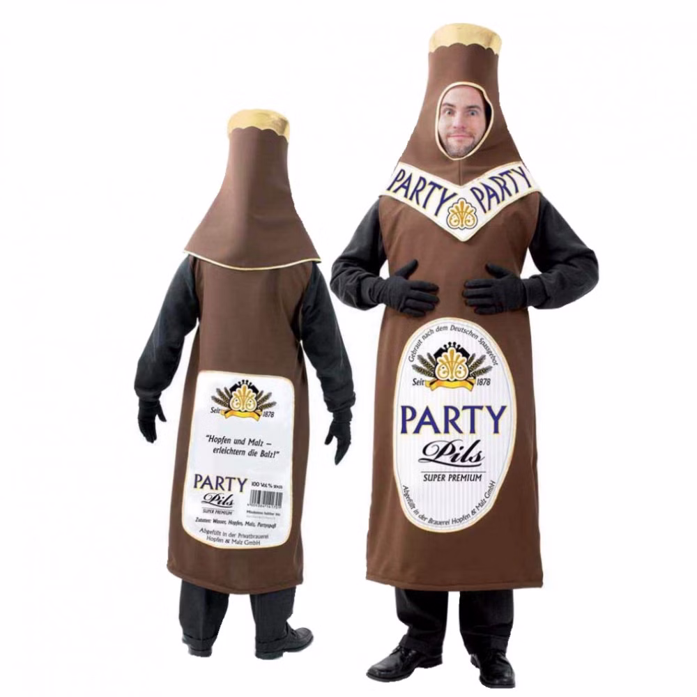 Bierflaschen Kostüm Kleiner Durst für Herren Gr. L-XXL braun Fasching Karneval JGA Mottoparty Bierflaschen Kostüm Kleiner Durst für Herren Gr. L-XXL braun Fasching Karneval JGA Mottoparty