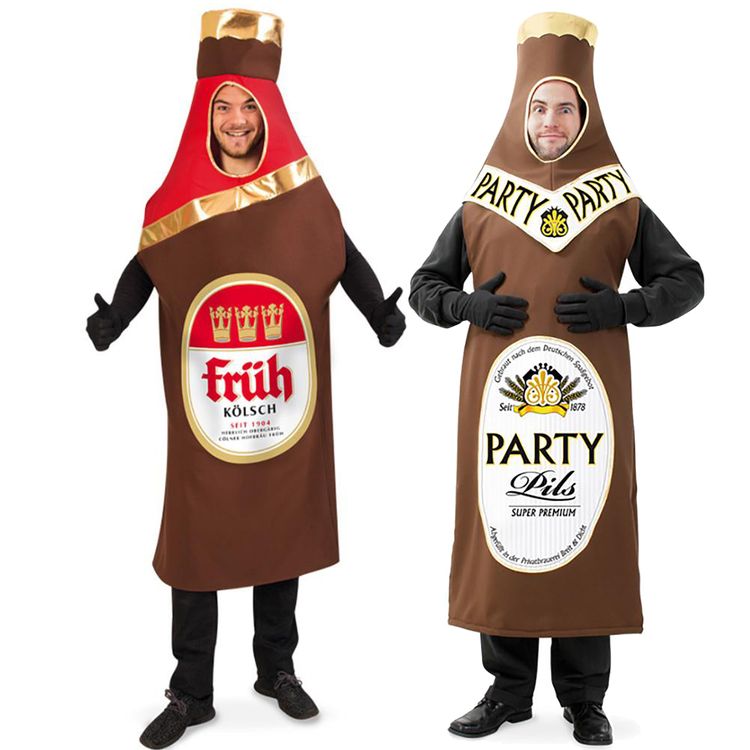 Bierflasche Kostüm Kleiner Durst für Herren Bierflaschen Kostüm Kleiner Durst für Herren Gr. L-XXL braun Fasching Karneval JGA Mottoparty