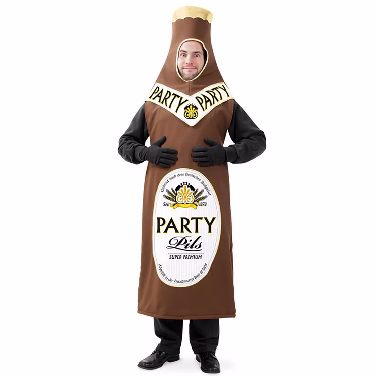 Bierflaschen Kostüm Kleiner Durst für Herren Gr. L-XXL braun Fasching Karneval JGA Mottoparty Bierflaschen Kostüm Kleiner Durst für Herren Gr. L-XXL braun Fasching Karneval JGA Mottoparty