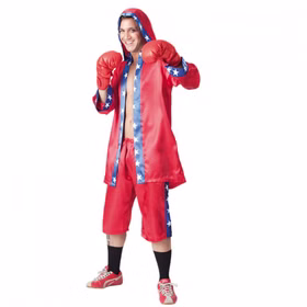 Boxer Kostüm Ali für Herren inkl. Boxer-Handschuhen Gr. 52 rot SALE Boxermantel Fasching Karneval Mottoparty