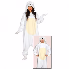 Pyjama Eisbär Einhgr. Overall weiß Schlafanzug Anime Kostüm Tier 2