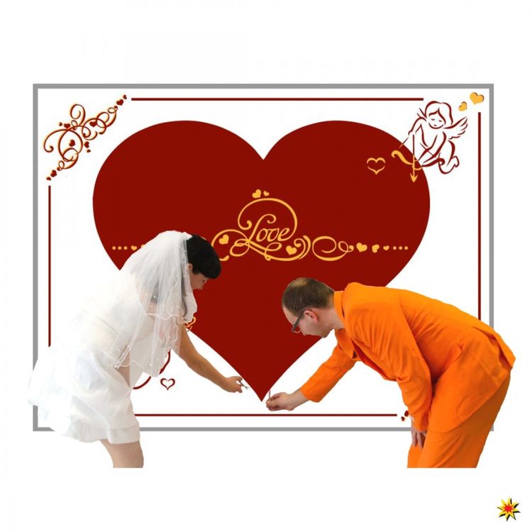 Herzlaken "Amore" zum Ausschneiden Hochzeitslaken Hochzeitslaken Herz Ausschneiden Brauch Spiel