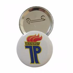 Ostalgie Anstecker Jungpionier 5 cm Kostüm-Zubehör Fasching Karneval Mottoparty Geburtstag Accessoire Nostalgie Zeitreise