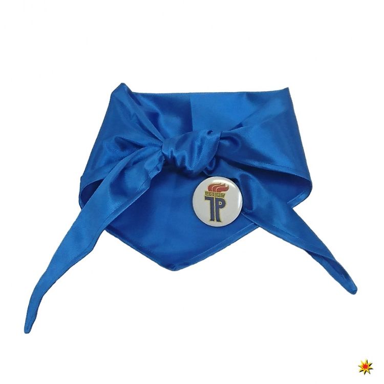 Pionier Halstuch blau 100 x 32 cm inkl. Anstecker DDR Kostüm-Zubehör Karneval Fasching Mottoparty