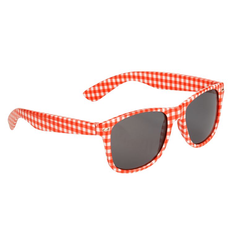 Oktoberfest Trachtenhut Grau mit Rot-Weiß karierte Brille für Erwachsene