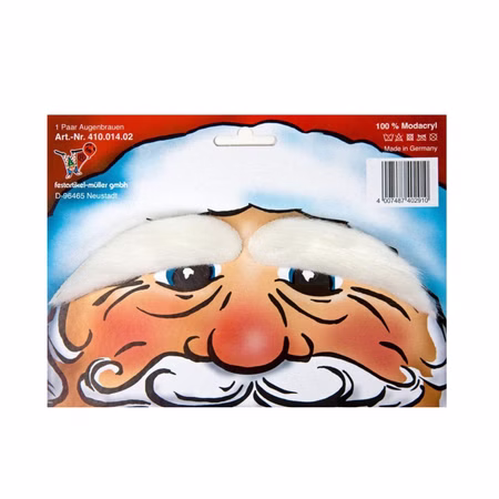 Augenbrauen weiß für Weihnachtsmann Onesize Kostüm-Zubehör Weihnachten Weihnachtsmann-Kostüm Accessoire Augenbrauen weiß für Weihnachtsmann Onesize Kostüm-Zubehör Weihnachten Weihnachtsmann-Kostüm Accessoire