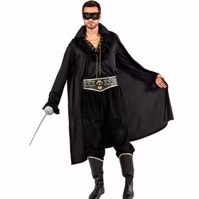 Zorro Kostüm Schwarzer Maskierter Rächer für Herren Gr. S-XXL Filmheld SALE Fasching Karneval Mottoparty Zorro Kostüm Schwarzer Maskierter Rächer für Herren Gr. S-XXL Filmheld SALE Fasching Karneval Mottoparty