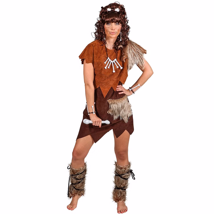 Steinzeit Kostüm Urmensch Kleid mit Stulpen für Damen Gr. 36-46 braun Neandertalerin Fasching Karneval Mottoparty Paar- und Gruppenkostüm Steinzeit Kostüm Urmensch Kleid mit Stulpen für Damen Gr. 36-46 braun Neandertalerin Fasching Karneval Mottoparty Paar- und Gruppenkostüm