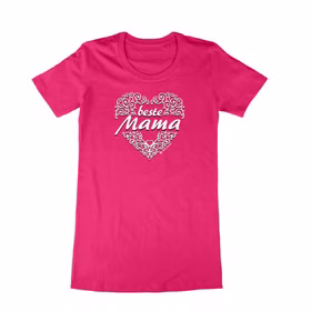 Damen T-Shirt pink Gr. S-XXL mit Herz-Aufdruck Beste Mama Muttertag SALE Geschenkidee Frauen Mama Damen T-Shirt pink Gr. S-XXL mit Herz-Aufdruck Beste Mama Muttertag SALE Geschenkidee Frauen Mama