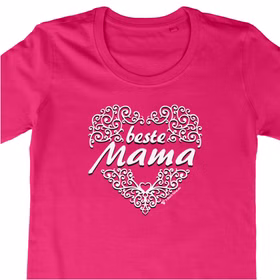 Damen T-Shirt pink Gr. S-XXL mit Herz-Aufdruck Beste Mama Muttertag SALE Geschenkidee Frauen Mama Damen T-Shirt pink Gr. S-XXL mit Herz-Aufdruck Beste Mama Muttertag SALE Geschenkidee Frauen Mama