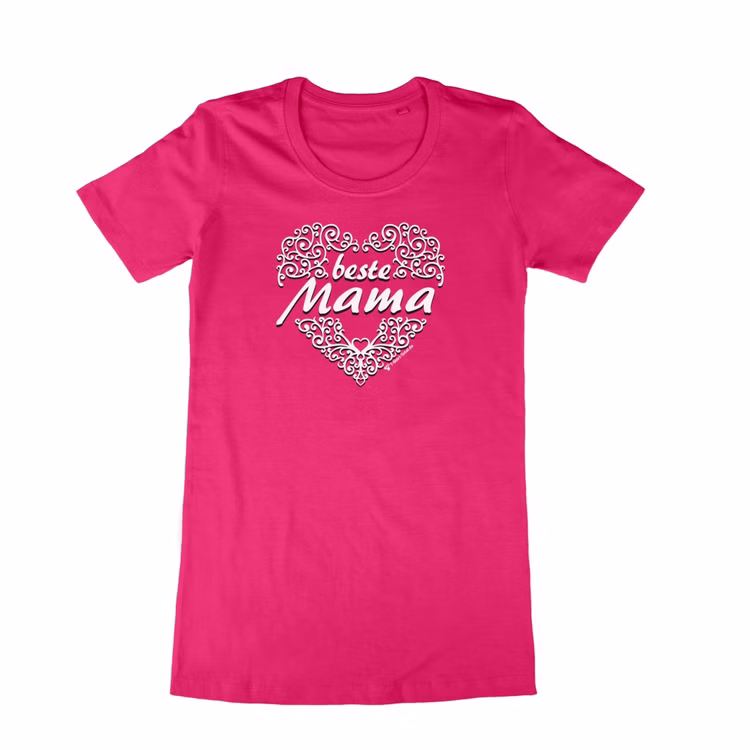 Damen T-Shirt pink Gr. S-XXL mit Herz-Aufdruck Beste Mama Muttertag SALE Geschenkidee Frauen Mama Damen T-Shirt pink Gr. S-XXL mit Herz-Aufdruck Beste Mama Muttertag SALE Geschenkidee Frauen Mama