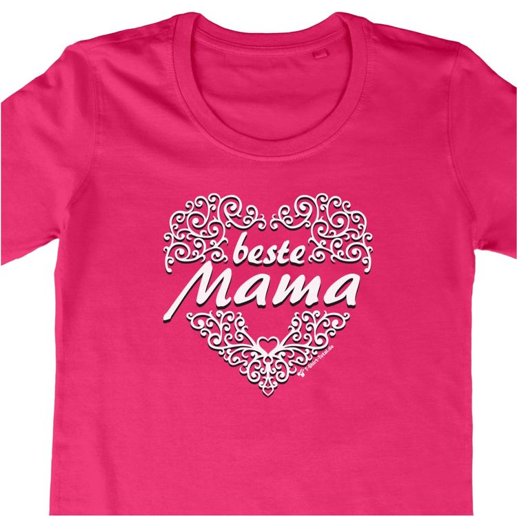 Muttertag T-Shirt mit Herz-Aufdruck Beste Mama für Damen Damen T-Shirt pink Gr. S-XXL mit Herz-Aufdruck Beste Mama Muttertag SALE Geschenkidee Frauen Mama