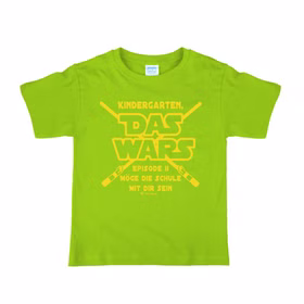 Schulanfang T-Shirt Kindergarten Das Wars Grün für Kinder von Vorne