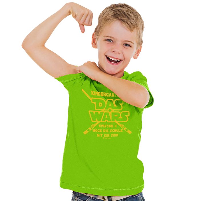 Schulanfang T-Shirt Kindergarten Das Wars Grün für Kinder von Vorne