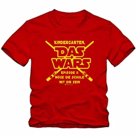 Schulanfang T-Shirt Kindergarten Das Wars für Kinder Gr. 110-140 rot Zuckertüte Junge Mädchen SALE Schulkind Schulanfang T-Shirt Kindergarten Das Wars Rot Zuckertüte für Kinder von Vorne