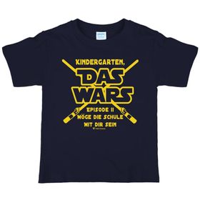 Schulanfang Kinder T-Shirt Kindergarten "Das Wars" Gr. 110-140 navy Zuckertüte SALE Geschenkidee Schulstart