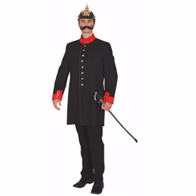 Preußische Uniform Jacke für Herren Gr. 50-60 Mantel schwarz Militär Fasching  Militärkostüm Karneval Mottoparty