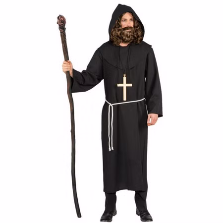 Mönch Kostüm Kutte schwarz Klosterbruder für Herren Gr. 50-62 Geistlicher Religion Fasching Karneval Mottoparty Mittelalter Mittelalterfest Mönch Kostüm Kutte schwarz Klosterbruder für Herren Gr. 50-62 Geistlicher Religion Fasching Karneval Mottoparty Mittelalter Mittelalterfest