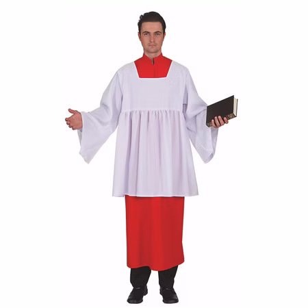 Messdiener Kostüm Geistlicher für Herren Gr. 50-60 weiß-rot Fasching Karneval Mottoparty Messdiener Kostüm Geistlicher für Herren Gr. 50-60 weiß-rot Fasching Karneval Mottoparty