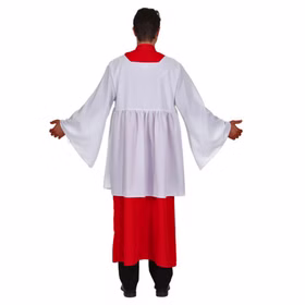 Messdiener Kostüm Geistlicher für Herren Gr. 50-60 weiß-rot Fasching Karneval Mottoparty
