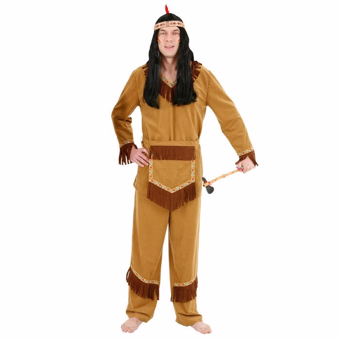 Indianer Kostüme wilder Apache für Herren Gr. 50-52 braun Wilder Westen SALE Fasching Karneval Mottoparty Paar- und Gruppenkostüme
