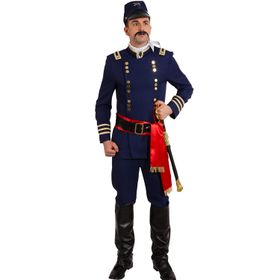 Nordstaatler Kostüm Soldat Amerika Uniform für Herren Gr. 50-60 blau Militär Fasching Karneval Mottoparty