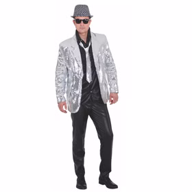 Showjacket Paillettenjacke silber Kostüm Casino 20er Jahre Las Vegas Jacket Sakko