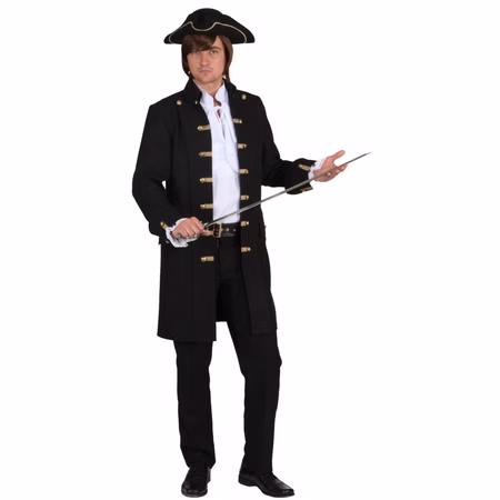 Piraten Kostüm Seeräuber Mantel für Herren Gr. 46-60 schwarz Pirat Kurzmantel Fasching Karneval Mottoparty Piraten Kostüm Seeräuber Mantel für Herren Gr. 46-60 schwarz Pirat Kurzmantel Fasching Karneval Mottoparty