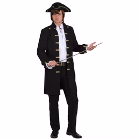 Piraten Kostüm Seeräuber Mantel für Herren Gr. 46-60 schwarz Pirat Kurzmantel Fasching Karneval Mottoparty