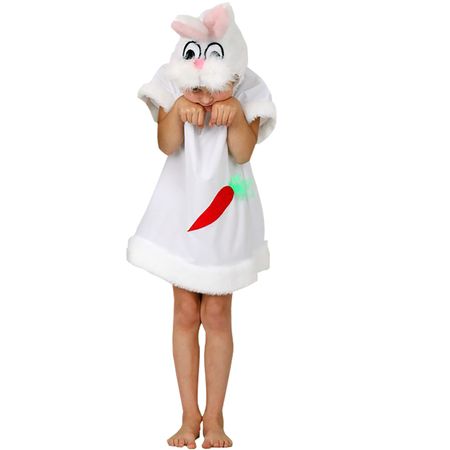 Hasen Kostüm Kleid weiß für Kinder