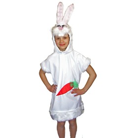 Hasen Kostüm für Kinder Kleid Gr. 104-140 weiß Tier Fasching Karneval Mottoparty Ostern Osterhase Mädchen