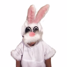 Hasen Kostüm für Kinder Kleid Gr. 104-140 weiß Tier Fasching Karneval Mottoparty Ostern Osterhase Mädchen