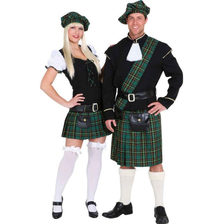 Schotten Kostüm Scottish Girl für Damen Schotten Kostüm Scottish Girl für Damen Gr. 34-44 Kleid mit Faltenrock Schottenrock grün Barett Fasching Karneval Mottoparty