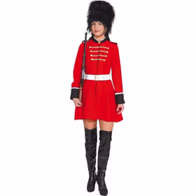 Kostüm Soladtin Tommy Uniform Kleid rot Karneval Fasching Gardesoldat