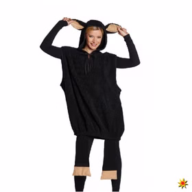 Schaf Kostüm schwarzes Schaf für Erwachsene Gr. S-XL Tier Paarkostüm Tierkostüm Bauernhof Sheep Fasching Karneval Mottoparty