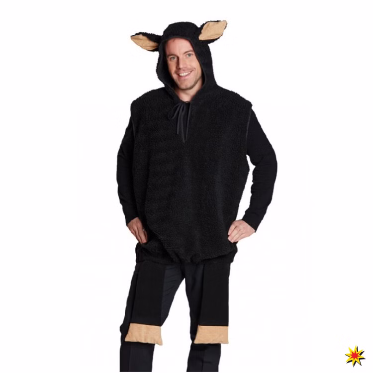 Schaf Kostüm schwarzes Schaf für Erwachsene Gr. S-XL Tier Paarkostüm Tierkostüm Bauernhof Sheep Fasching Karneval Mottoparty Schaf Kostüm schwarzes Schaf für Erwachsene Gr. S-XL Tier Paarkostüm Tierkostüm Bauernhof Sheep Fasching Karneval Mottoparty