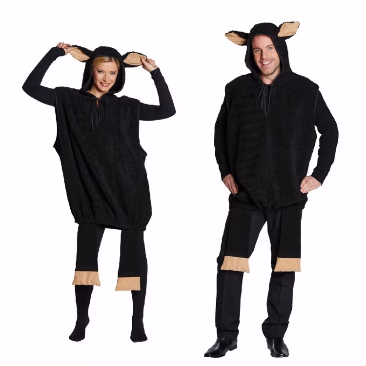 Schaf Kostüm schwarzes Schaf für Erwachsene Gr. S-XL Tier Paarkostüm Tierkostüm Bauernhof Sheep Fasching Karneval Mottoparty Schaf Kostüm schwarzes Schaf für Erwachsene Gr. S-XL Tier Paarkostüm Tierkostüm Bauernhof Sheep Fasching Karneval Mottoparty