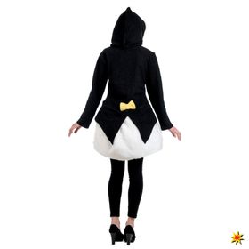 Pinguin Kostüm Mantel mit Schal für Damen Gr. S- XL Mantel mit Schal Tier Tierkostüm Fasching Karneval Mottoparty