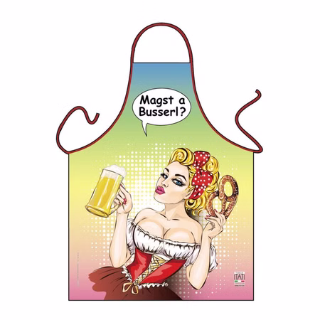 Popart Schürze Magst a Busserl? Kochschürze Grillen Popart Schürze Magst a Busserl? Kochschürze Grillen