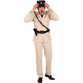 Polizei Kostüm Französischer Polizist Officier de Police für Herren Gr. 46-60 Uniform beige Frankreich Fasching Karneval Mottoparty Gruppenkostüm