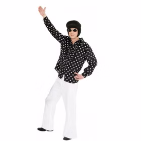 Hippie Schlaghose für Herren Gr. 48-58 weiß Flower Power Fasching Karneval Mottoparty Schlagermove Kostüm-Zubehör