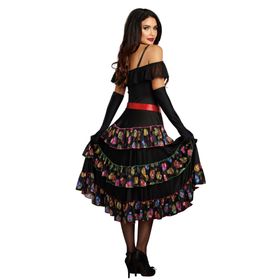 La Catrina Kostüm Lady of the Dead für Damen Gr. M-3XL Kleid Halloween Fasching Karneval Mottoparty andere Länder Mexiko Tag der Toten