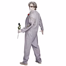 Zombie Kostüm Schauriger Bräutigam für Herren Gr. M grau Halloween Fasching Karneval Mottoparty