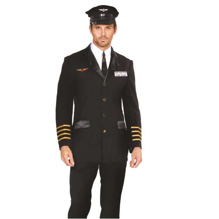 Pilot Kostüm Alex für Herren Pilot Kostüm Alex für Herren Gr. XL-XXL schwarz Flugkapitän SALE Fasching Karneval Mottoparty