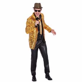 Paillettenjacke Gold Showman für Herren Gr. 48-58 Casino Fasching Karneval Mottoparty Kostüm-Zubehör glitzernd Paillettenjacke Gold Showman für Herren Gr. 48-58 Casino Fasching Karneval Mottoparty Kostüm-Zubehör glitzernd