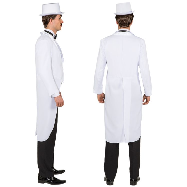 Frack weiß mit Satinkragen 20er Jahre für Herren Gr. 48-58 Charleston Revue Fasching Karneval Mottoparty