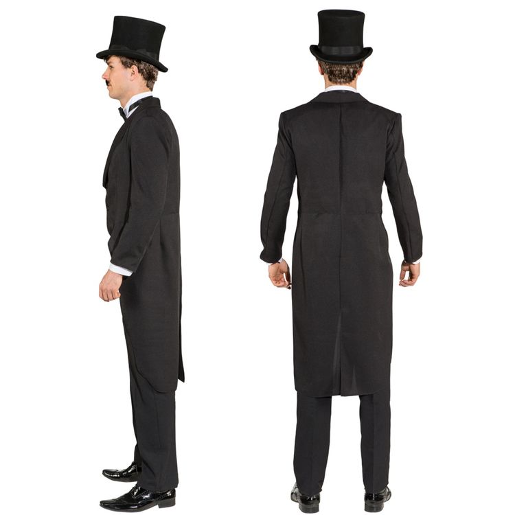 Standard Frack für Herren, schwarz Herren Frack Standard Kostüm 20er Jahre Kleinkunst Revue Theater