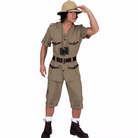 Safari Kostüm Kai für Herren Gr. 46-60 olivgrün Dschungel Afrika Fasching Karneval Mottoparty Paarkostüm