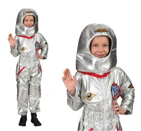 Astronaut Kostüm Raumfahrer für Kinder Gr. 152 silber Fasching Karneval Mottoparty Kinderfasching Kindergeburtstag