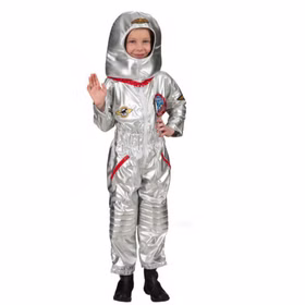 Astronaut Kostüm Raumfahrer für Kinder Gr. 152 silber Fasching Karneval Mottoparty Kinderfasching Kindergeburtstag